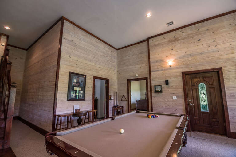 Lower level living area with pool table