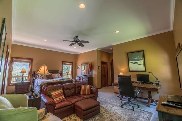 Master bedroom with office area