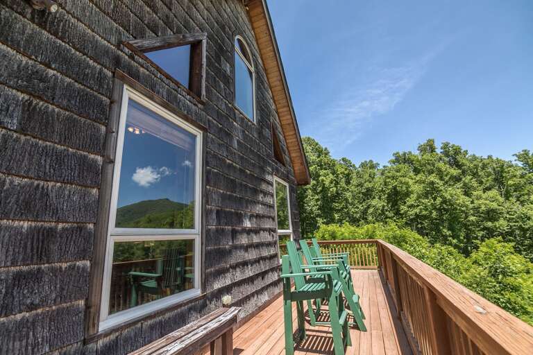 Porch with mountain views