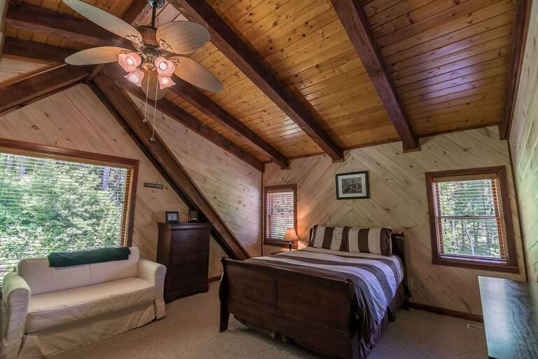 Upper level bedroom with queen bed