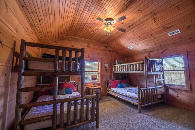 Two sets of twin over full bunks