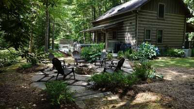 Outdoor fire pit with seating