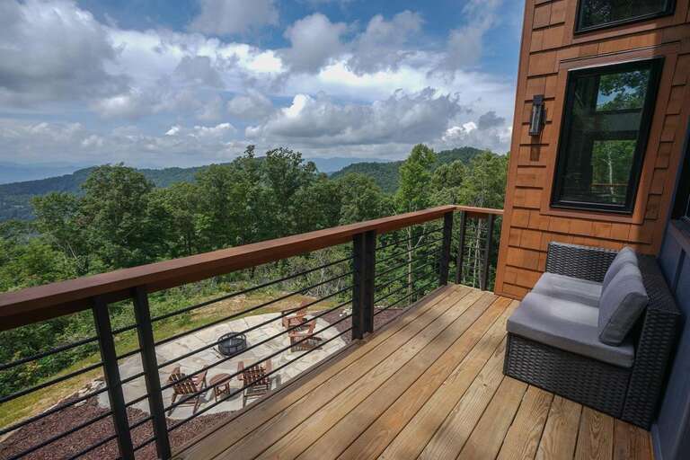 Sunset Falls - master bedroom deck view
