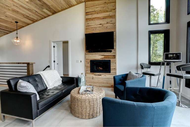 Sunset Falls - fireplace setting