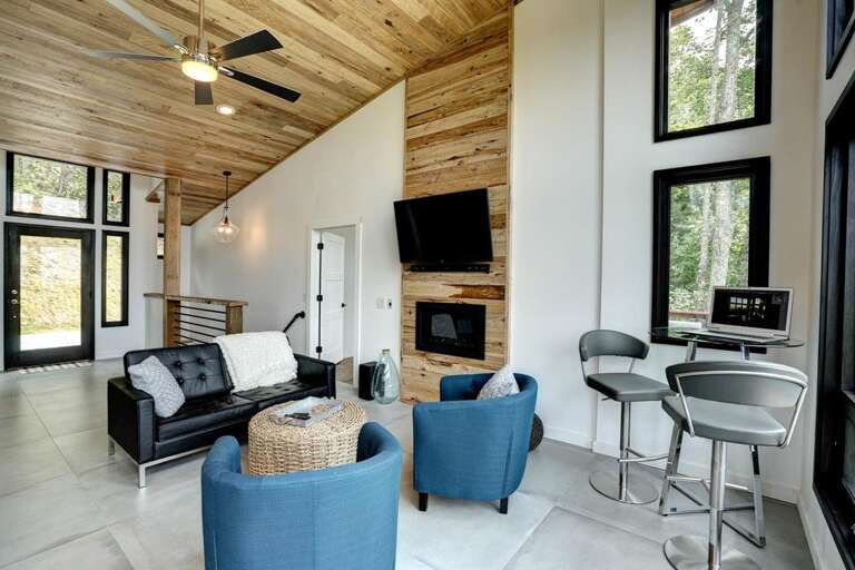 Sunset Falls - great room fireplace