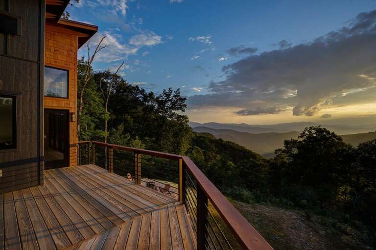 Sunset Falls - deck sun setting