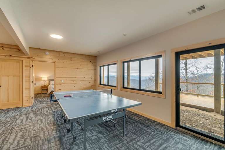 Lower level rec room - queen bedroom in distance