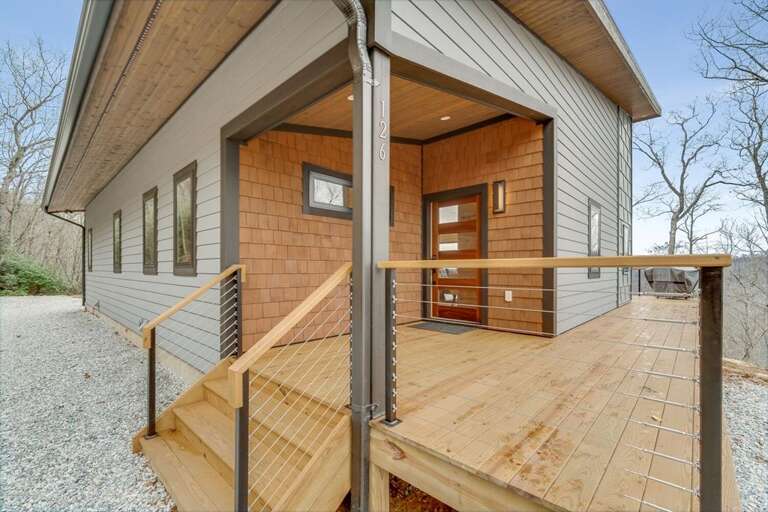 main entry porch and main deck access