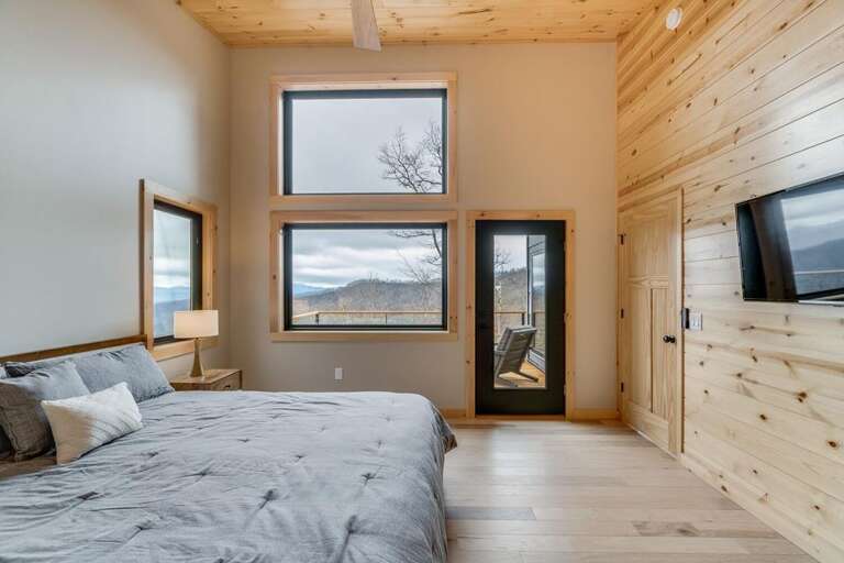 Master bedroom king with private deck