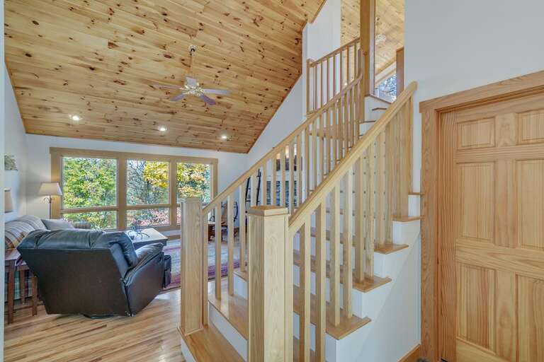 Main entry to living room - door to half bath Main entry to living room - door to half bath