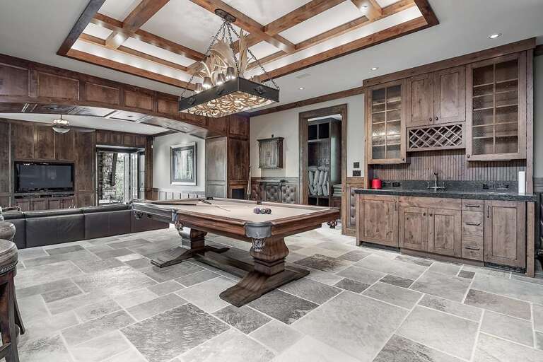 lower level pool table and home theater room lower level pool table and home theater room