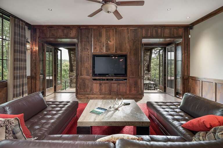 home theater in family room, hot tub just outside home theater in family room, hot tub just outside