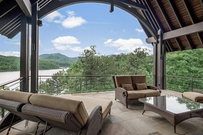 main level porch with view of Lake Fontana main level porch with view of Lake Fontana