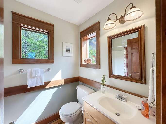 downstairs bathroom has shower-tub too