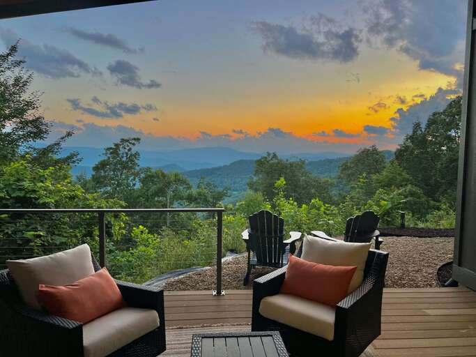 The Overlook - sunset from covered porch