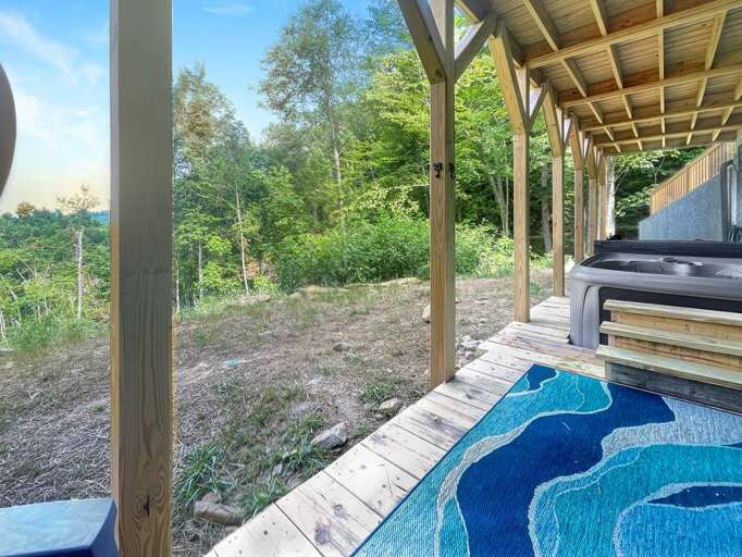 Little Bear - lower level porch hot tub and view