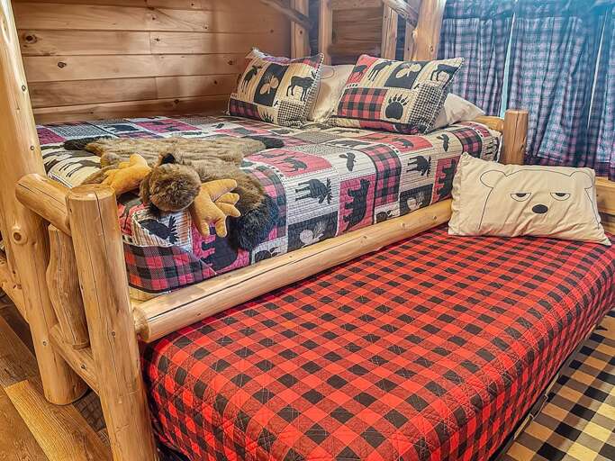 Bunk room with twin trundle extended