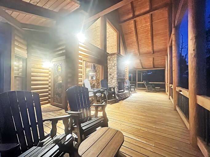 main level covered deck