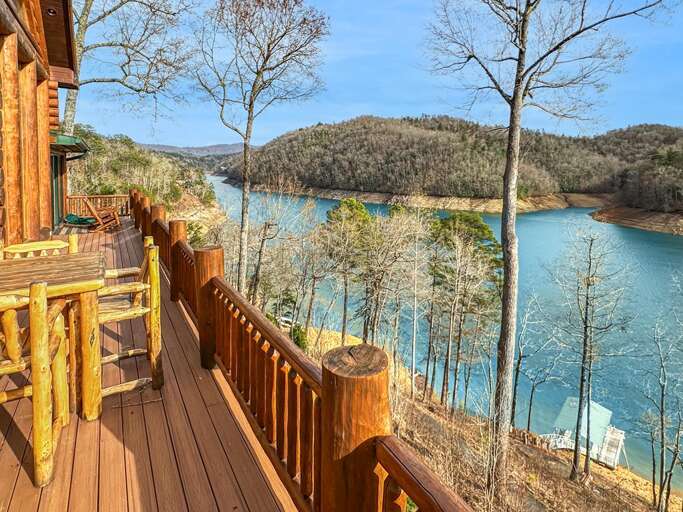 Mountain Ridge main deck and private boat dock below