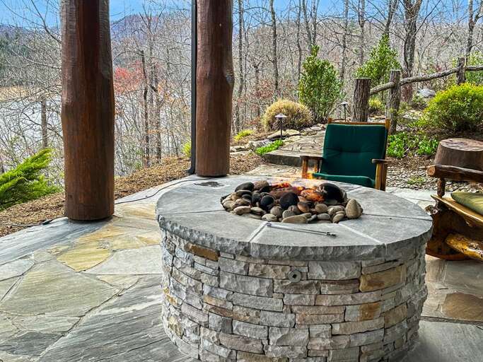 Mountain Ridge lower patio fire pit