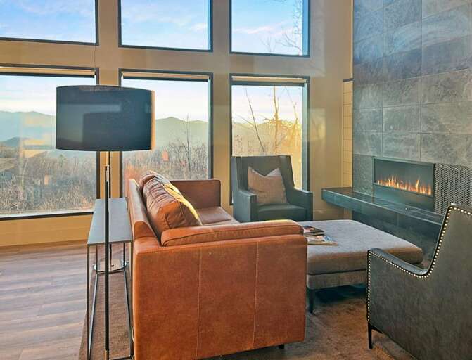 Living Room with gas fireplace