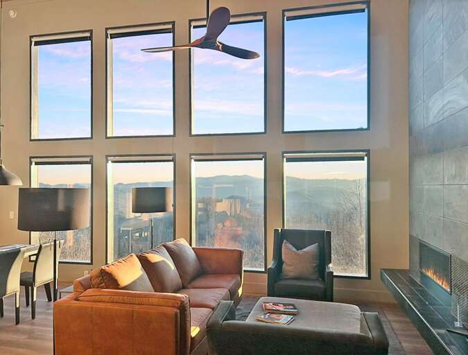 Living room with expansive windows