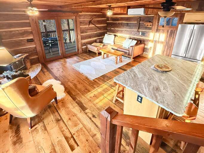 Bear Cove main level great room overhead