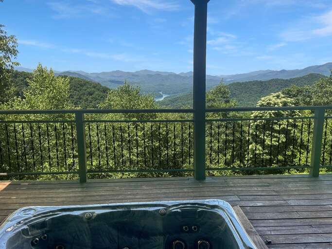 Endless Views - lower level deck hot tub with view