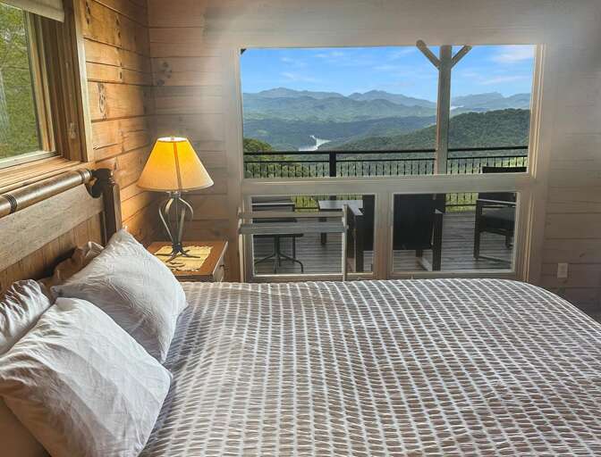 Endless Views - main level primary king bed with view