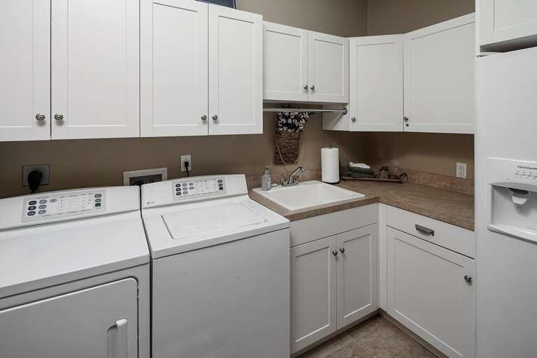 Downstairs Laundry Room & Refrigerator