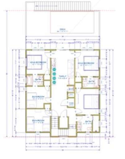 Bedrooms and Family Area Floor Plan