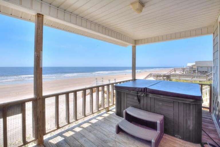Oceanfront Porch with Hot Tub