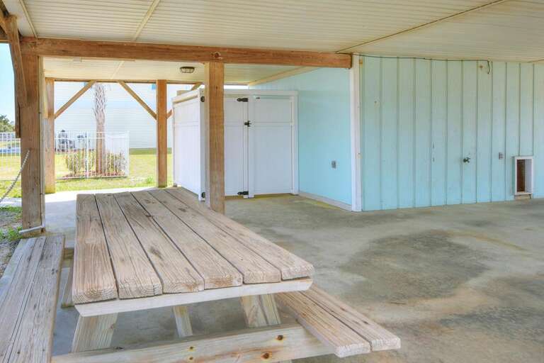 Picnic Table and Outdoor Shower