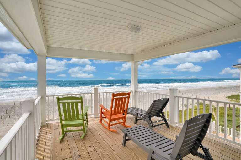 Ocean Side Third Level Deck with Chairs