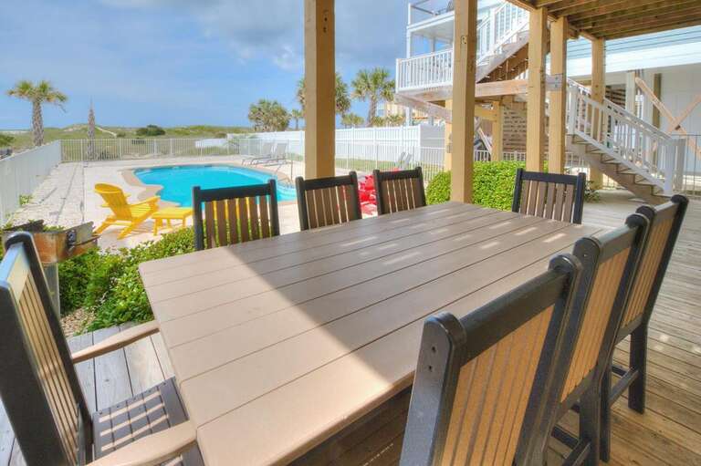 Dining Area is by the Pool For Convience