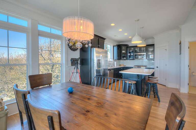 Blue Waves Dinning room into Kitchen 