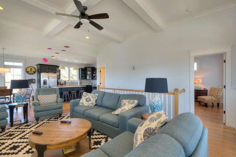 Blue Waves Open Floor Plan Into Bedroom
