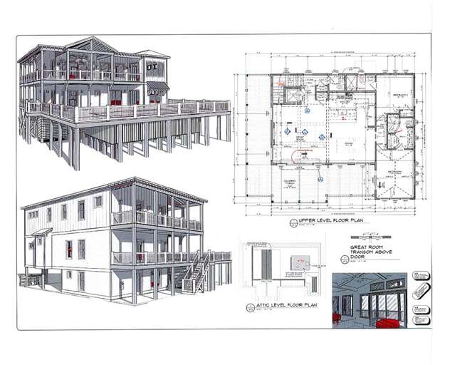 SeaKing Good Times Floor Plan 1 Upper Level, Front & Back