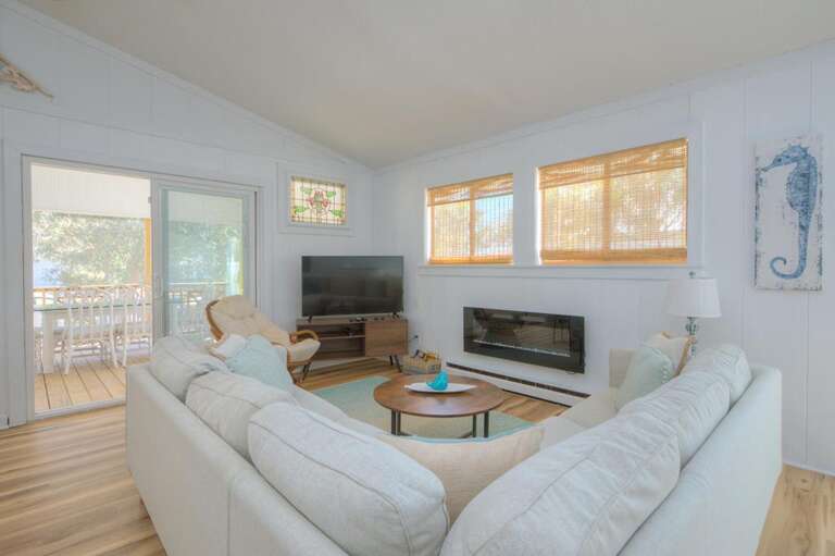 Soft Seating, Sleek Screen, Sunlight Streaming, Subtle Seahorse