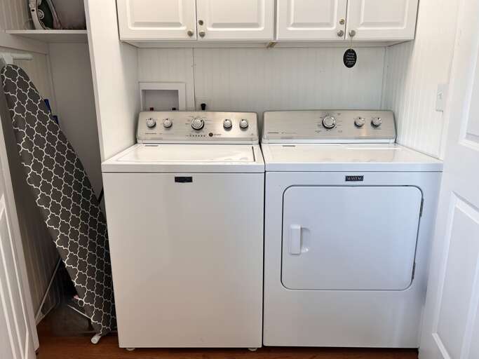 Full size washer and dryer.