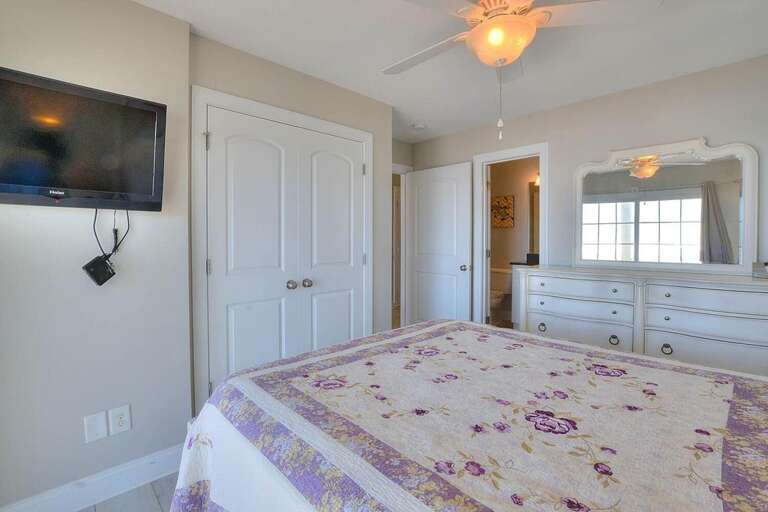 Purple Queen Bed with TV and Dresser