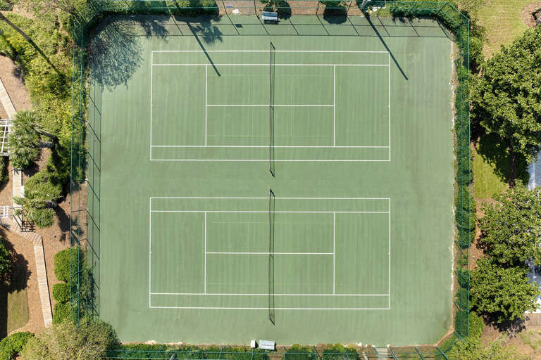 Beachwood Villas Tennis Court Above View