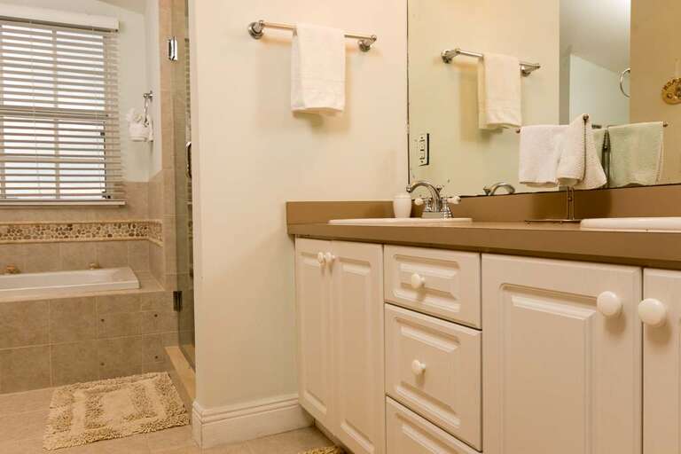 Master bath (w/shower behind the sinks)