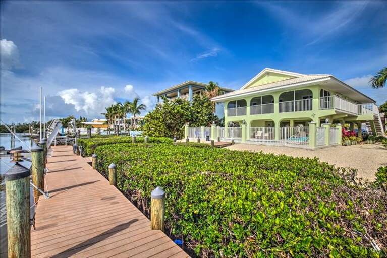 Looking back from the dock