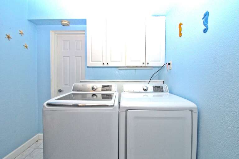 Washer dryer in guest bedroom