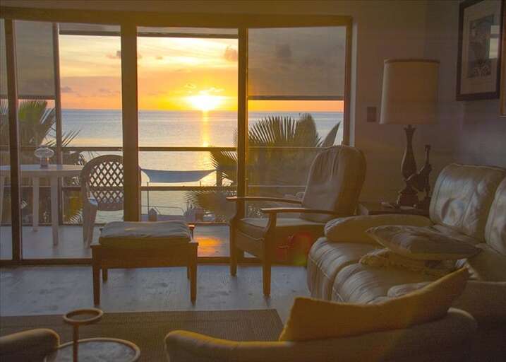 Living room sunset view