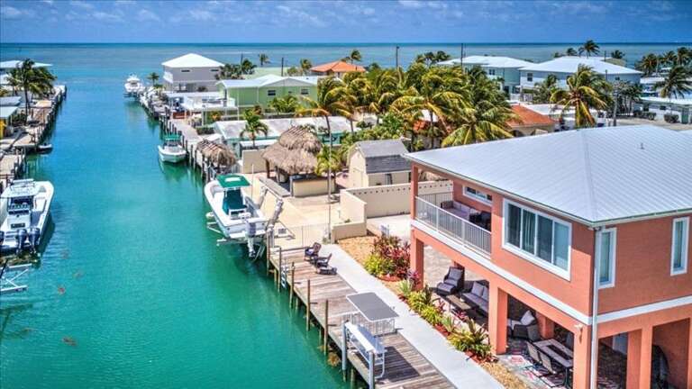 Aerial down the canal Aerial down the canal