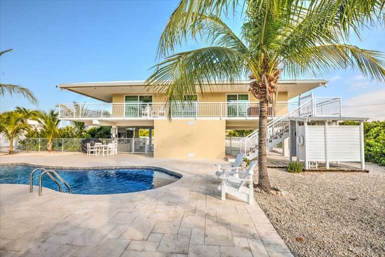 To right is outdoor shower