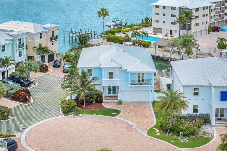 Aerial View Of Waterfront Vacation Rental Properties Aerial View Of Waterfront Vacation Rental Properties