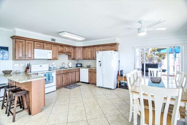 Open kitchen and dining area Open kitchen and dining area